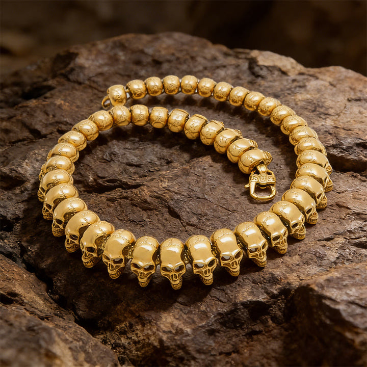 WorldNorse Wikinger-Schädelkrieger-Gliederarmband / Halskette - Gold Necklace#65cm - image 12