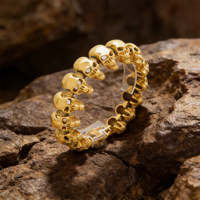 WorldNorse Wikinger-Schädelkrieger-Gliederarmband / Halskette - Gold Bracelet#22cm - image 6