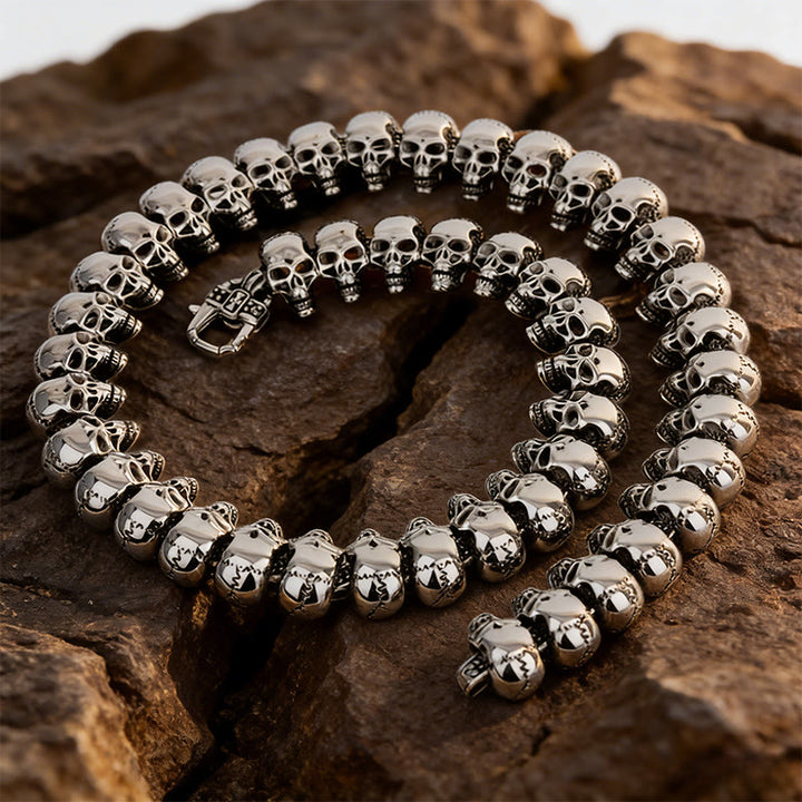 WorldNorse Wikinger-Schädelkrieger-Gliederarmband / Halskette - Silver Necklace#60cm - image 7
