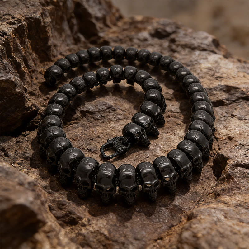 WorldNorse Wikinger-Schädelkrieger-Gliederarmband / Halskette - Black Necklace#65cm - image 10