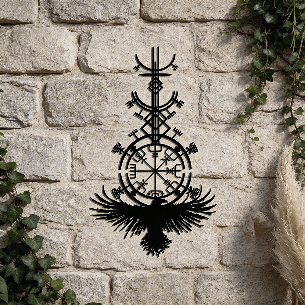 WorldNorse Vegvisir Raven Metall-Wanddekoration - image 4
