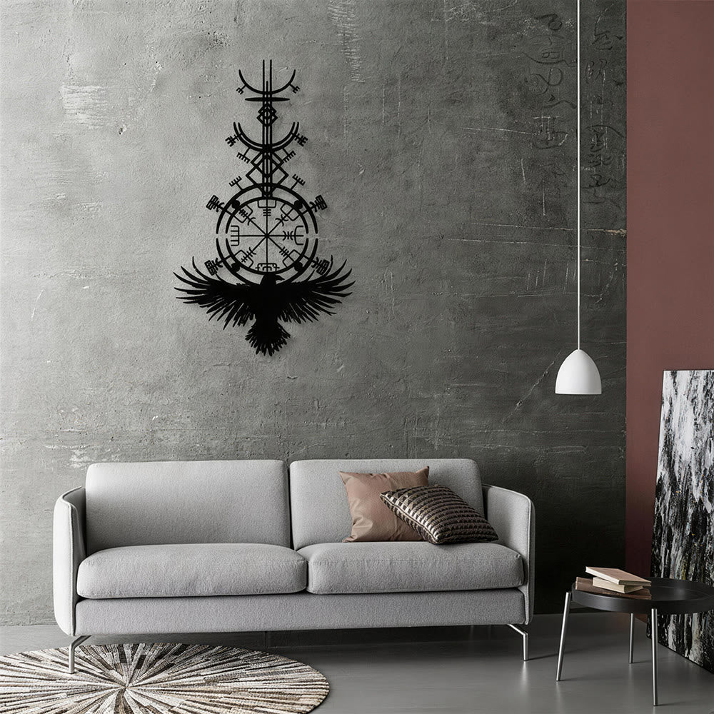 WorldNorse Vegvisir Raven Metall-Wanddekoration - image 6
