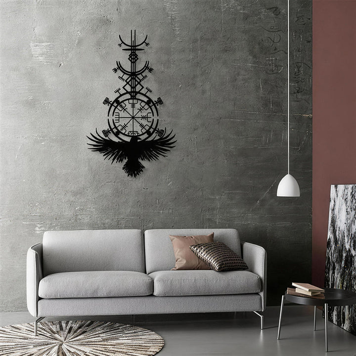 WorldNorse Vegvisir Raven Metall-Wanddekoration - image 6