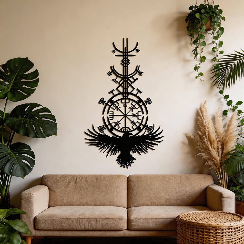 WorldNorse Vegvisir Raven Metall-Wanddekoration - image 5