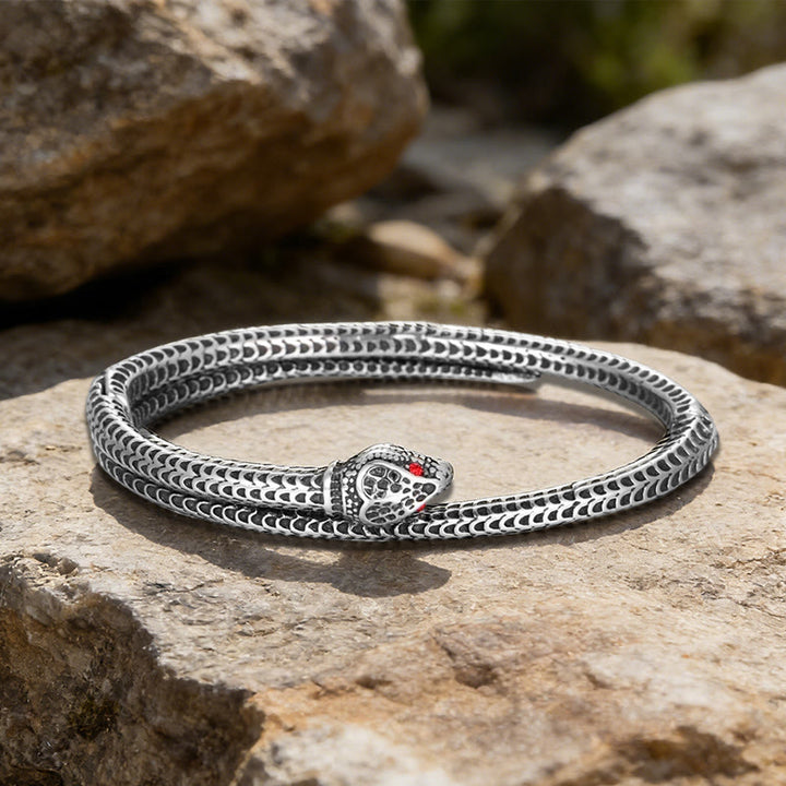 WorldNorse Armband mit nordischer Rotaugen-Schlange - Jormungandr - image 0