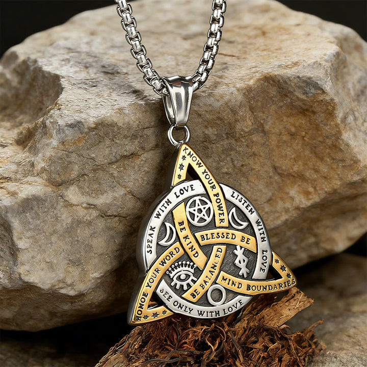 WorldNorse Viking Triquetra Mystic Necklace - Silber & Gold - image 0