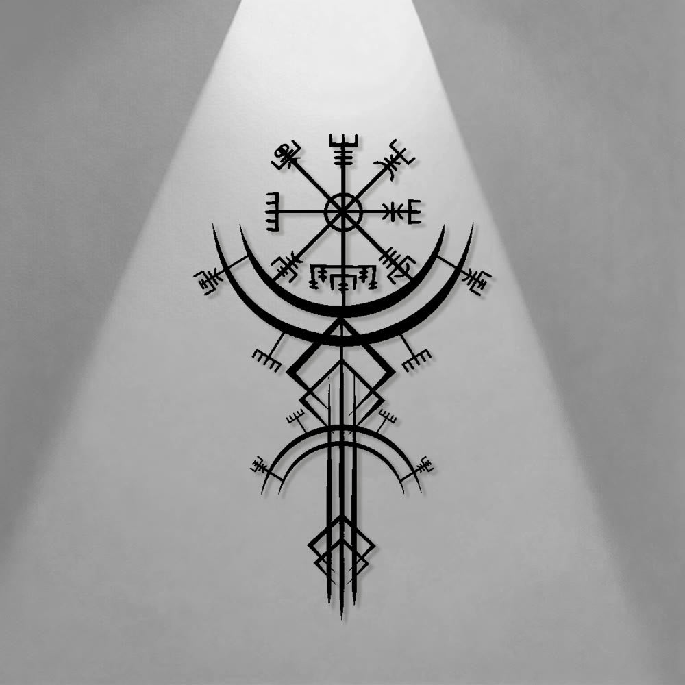 WorldNorse Vegvisir Kompass Speer Metall Wanddekoration - image 0