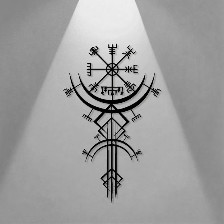 WorldNorse Vegvisir Kompass Speer Metall Wanddekoration - image 0