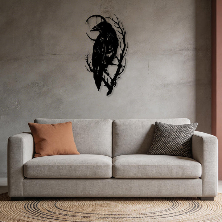 WorldNorse Viking Raven Halbmond-Zweig-Metall-Wanddekoration - image 6