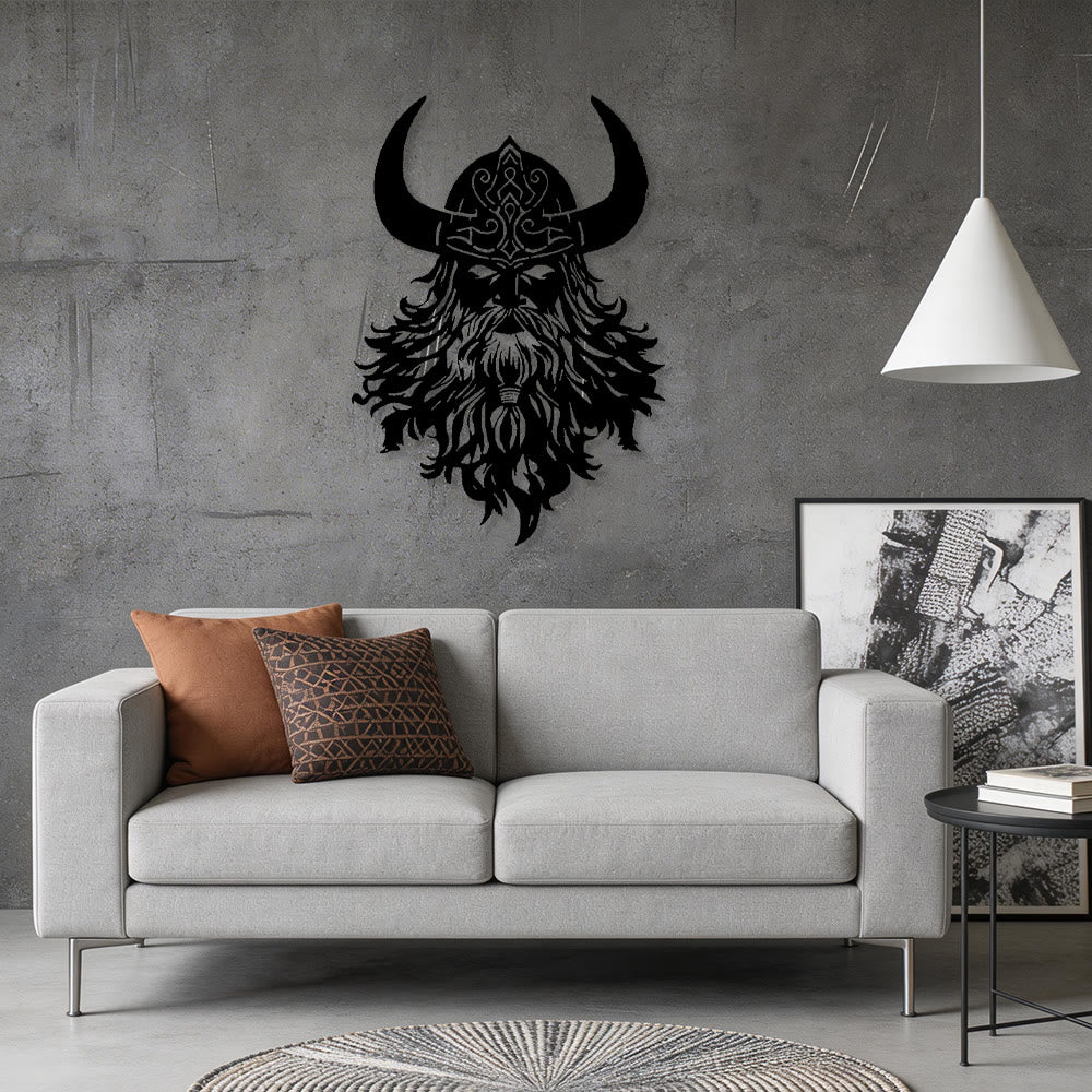 WorldNorse Wikinger Gehörnter Krieger Metall Wanddekoration - image 6