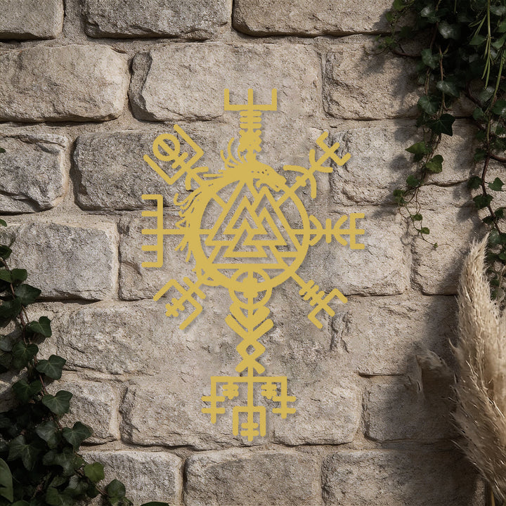 WorldNorse Viking Vegvisir Valknut Jormungandr Metall-Wanddekoration - image 4