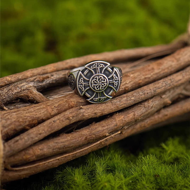 WorldNorse Vintage Keltischer Knoten Kreuz verstellbarer Ring - image 4