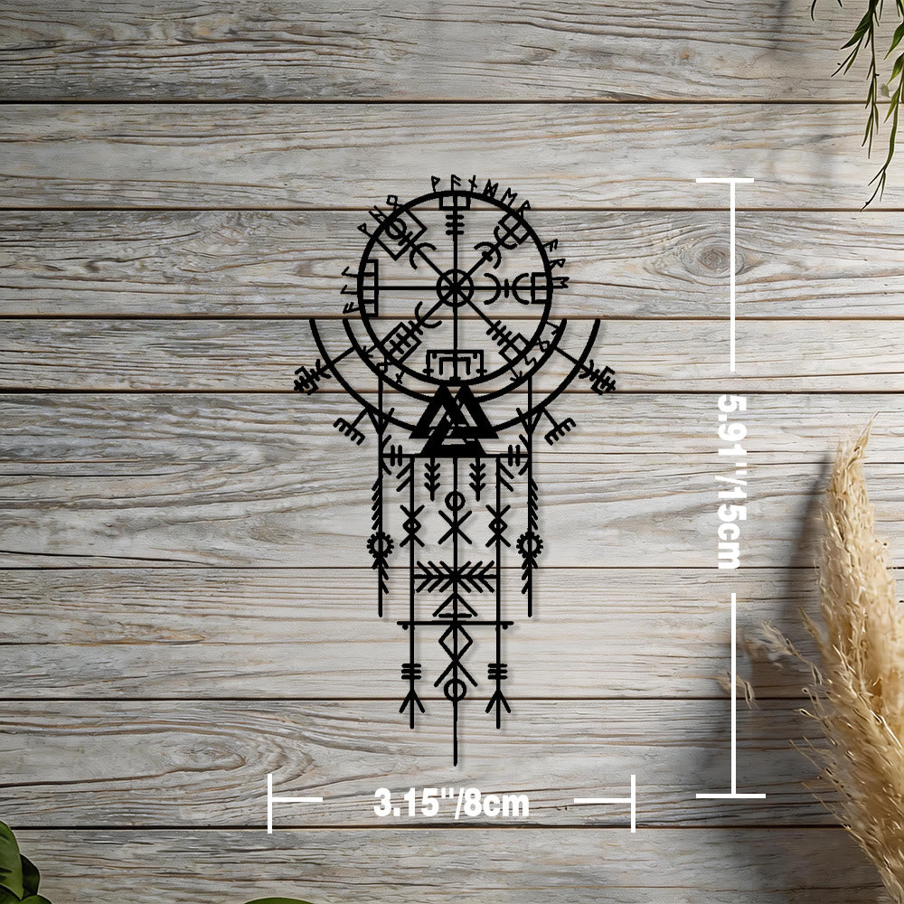 WorldNorse Nordischer Rune Valknut Talisman Metall-Wanddekoration - Schwarz - 3,15''*5,91''/8*15cm - image 1