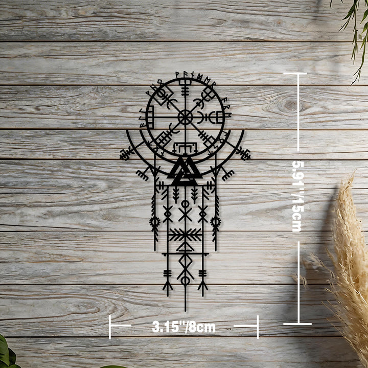 WorldNorse Nordischer Rune Valknut Talisman Metall-Wanddekoration - Schwarz - 3,15''*5,91''/8*15cm - image 1