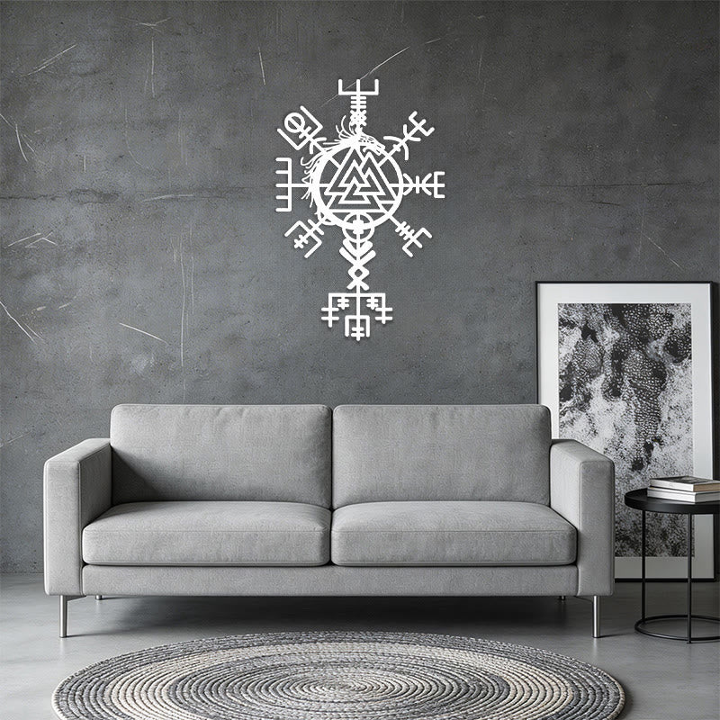 WorldNorse Viking Vegvisir Valknut Jormungandr Metall-Wanddekoration - image 12