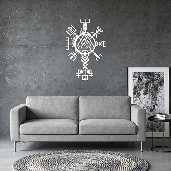 WorldNorse Viking Vegvisir Valknut Jormungandr Metall-Wanddekoration - image 12