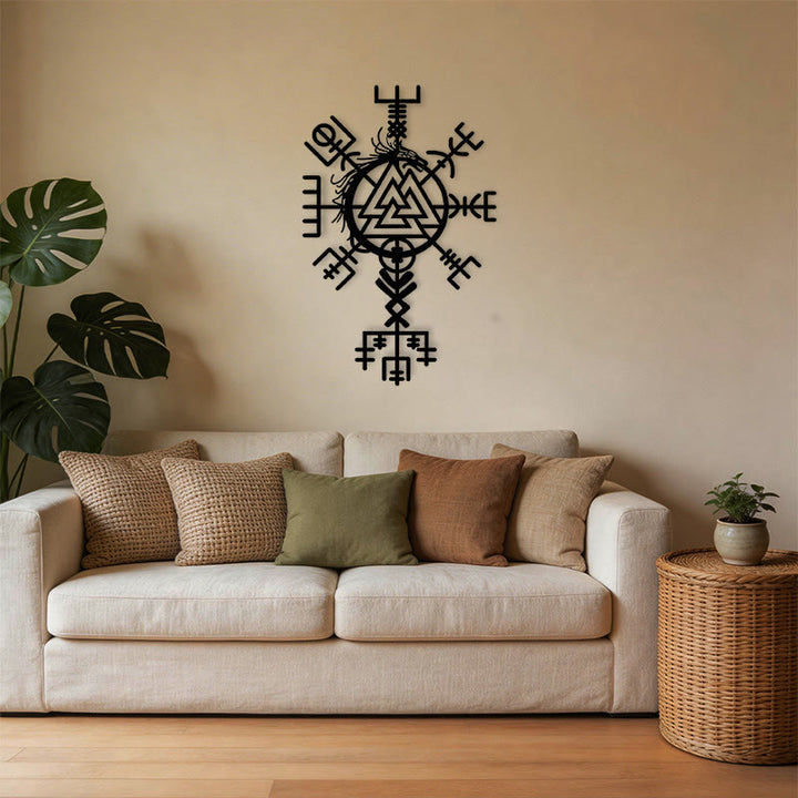 WorldNorse Viking Vegvisir Valknut Jormungandr Metall-Wanddekoration - image 17