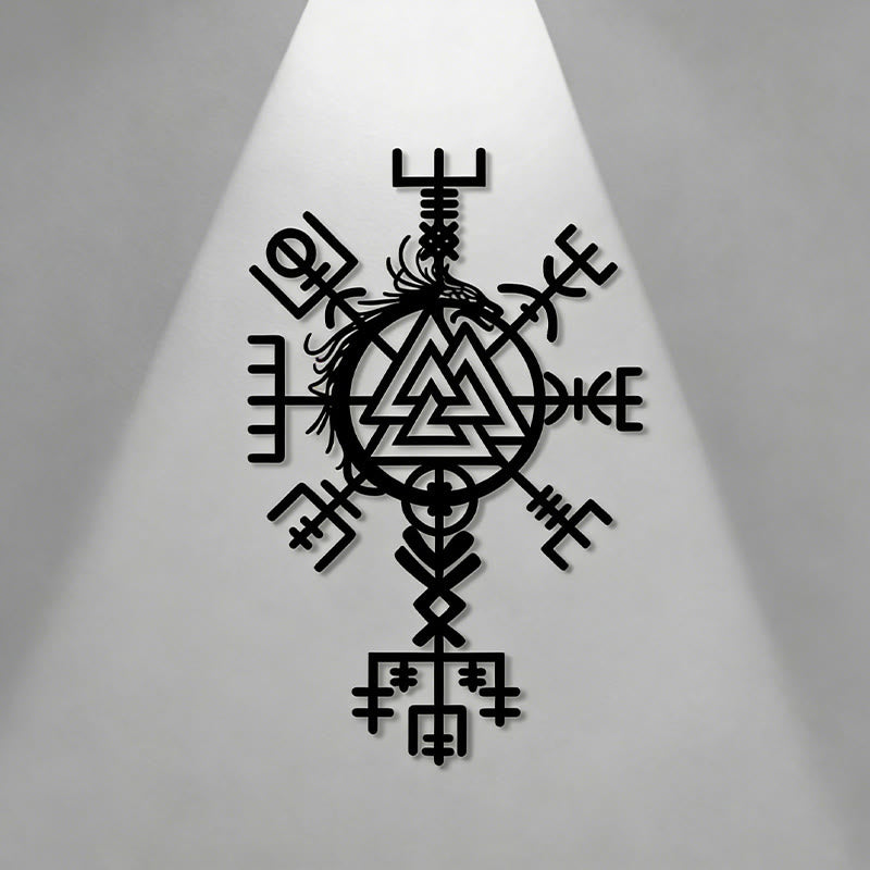 WorldNorse Viking Vegvisir Valknut Jormungandr Metall-Wanddekoration - image 13