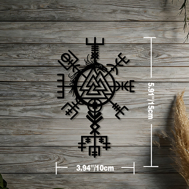 WorldNorse Viking Vegvisir Valknut Jormungandr Metall-Wanddekoration - Schwarz - 5,91''*3,94''/15*10cm - image 14