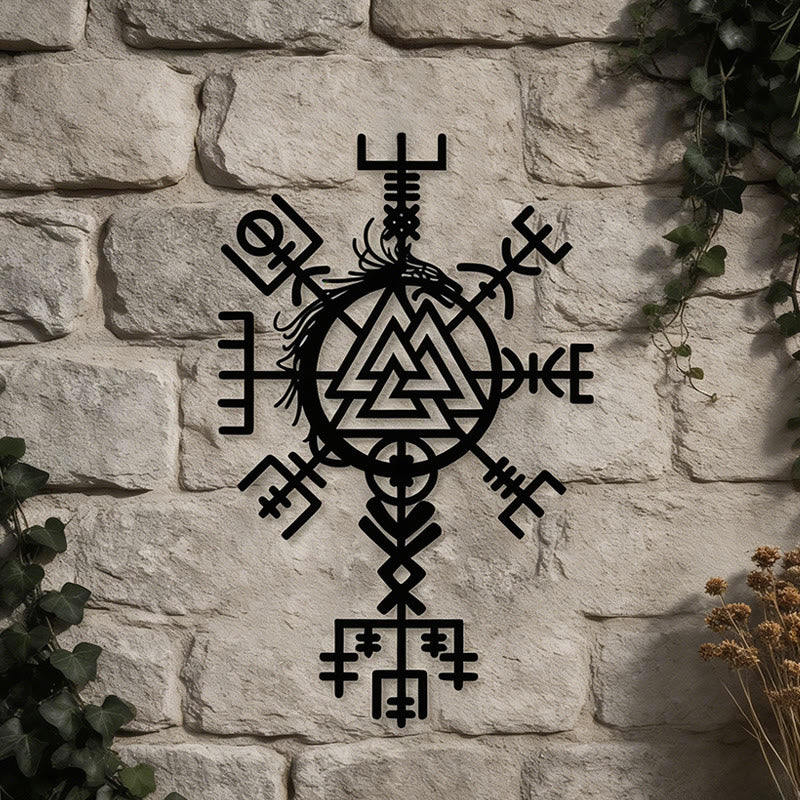 WorldNorse Viking Vegvisir Valknut Jormungandr Metall-Wanddekoration - image 16
