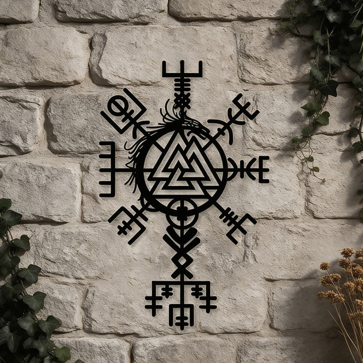 WorldNorse Viking Vegvisir Valknut Jormungandr Metall-Wanddekoration - image 16