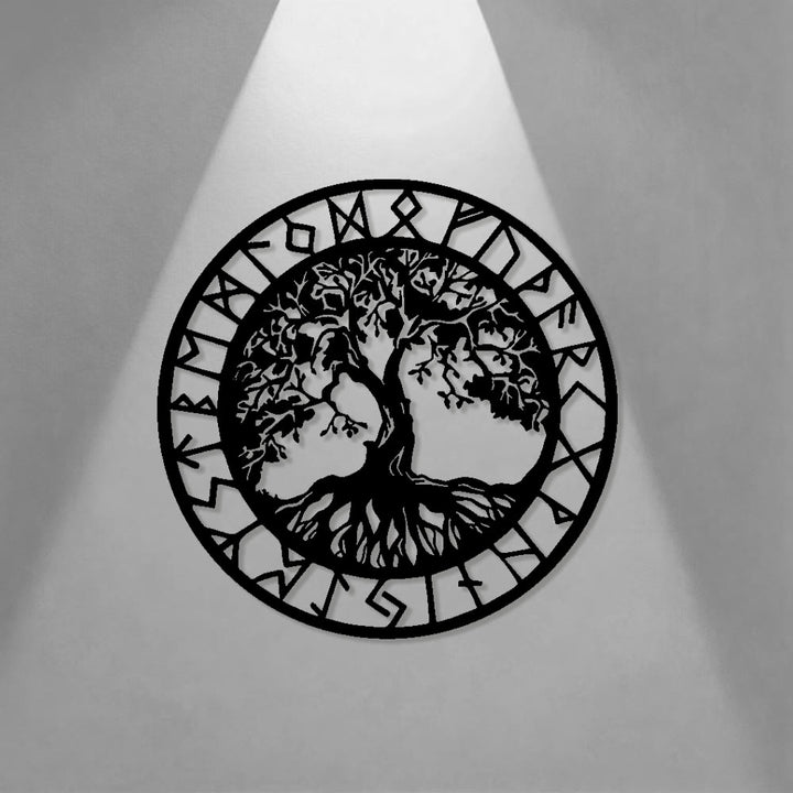 WorldNorse Baum des Lebens Rune Metall Wanddekoration - image 0