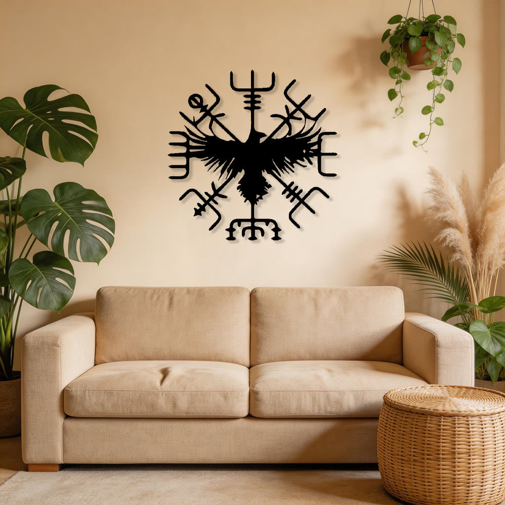WorldNorse Viking Vegvisir Raven Metall-Wanddekoration - image 5