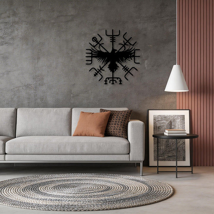 WorldNorse Viking Vegvisir Raven Metall-Wanddekoration - image 6