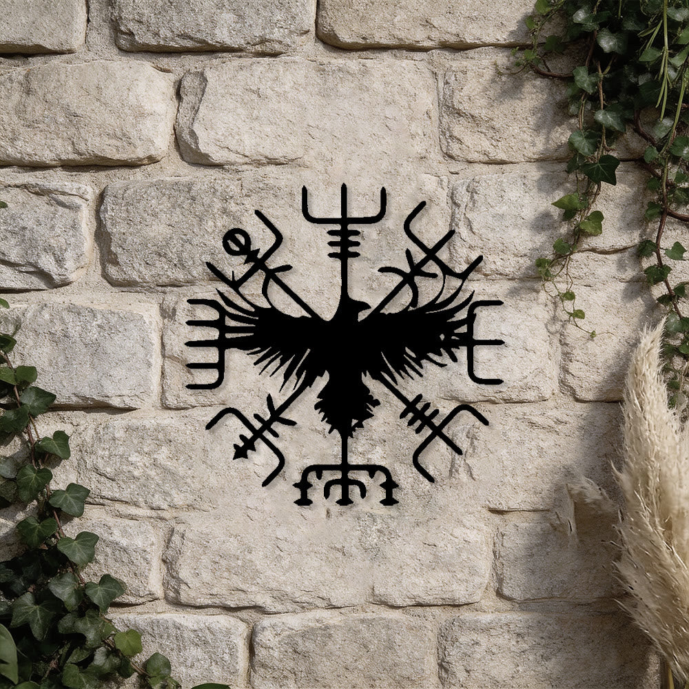 WorldNorse Viking Vegvisir Raven Metall-Wanddekoration - image 4
