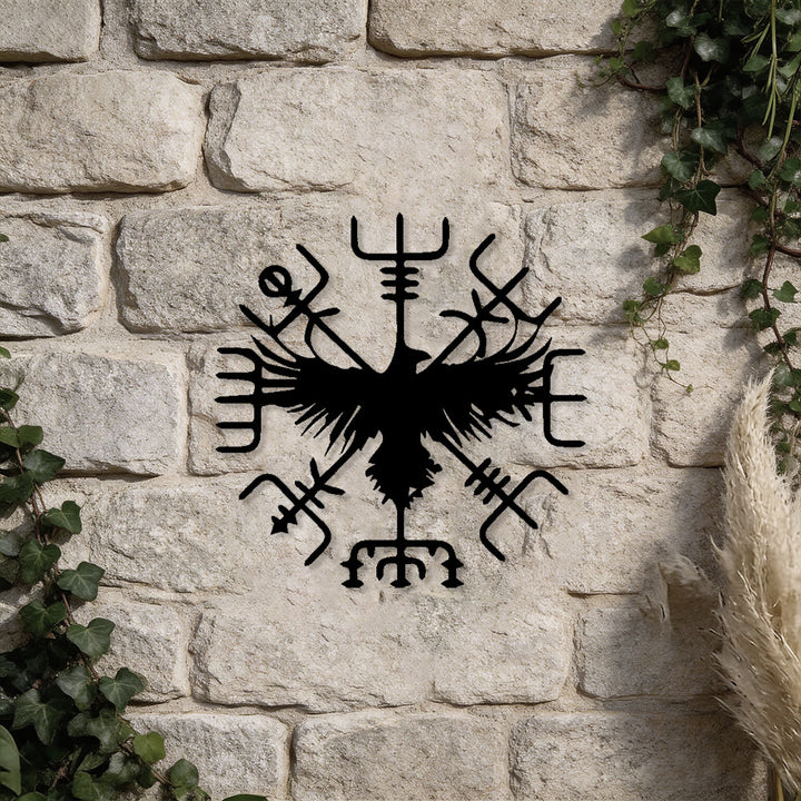 WorldNorse Viking Vegvisir Raven Metall-Wanddekoration - image 4