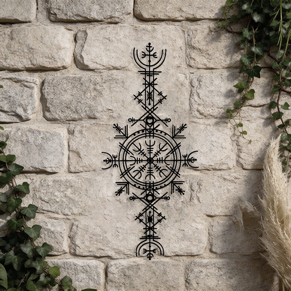 WorldNorse Vegvisir Helm der Ehrfurcht Metall-Wanddekoration - image 4