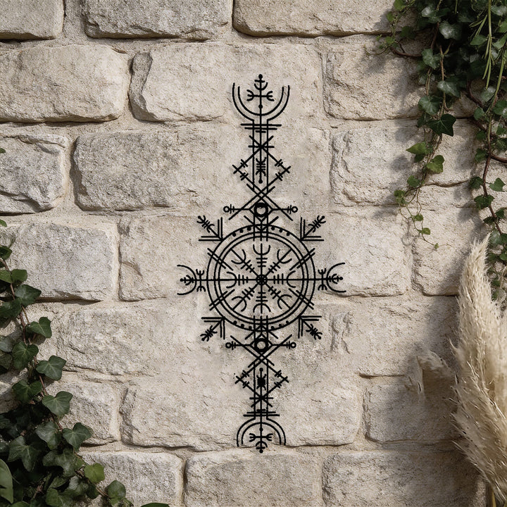 WorldNorse Vegvisir Helm der Ehrfurcht Metall-Wanddekoration - image 4