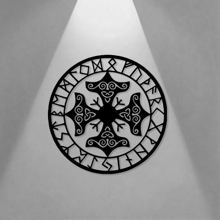 WorldNorse Triquetra Knoten Kreuz Rune Metall Wanddeko - image 0