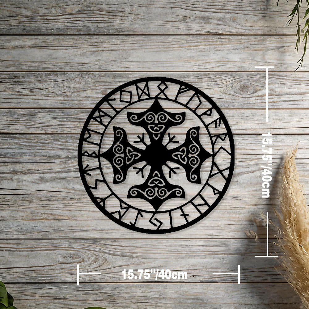 WorldNorse Triquetra Knoten Kreuz Rune Metall Wanddeko - Schwarz - 15,75''*15,75''/40*40cm - image 2
