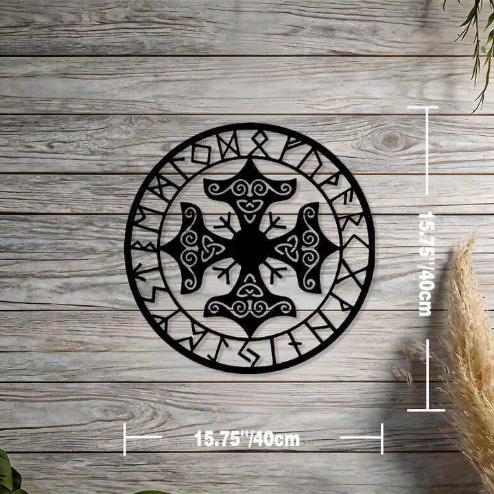 WorldNorse Triquetra Knoten Kreuz Rune Metall Wanddeko - Schwarz - 15,75''*15,75''/40*40cm - image 2