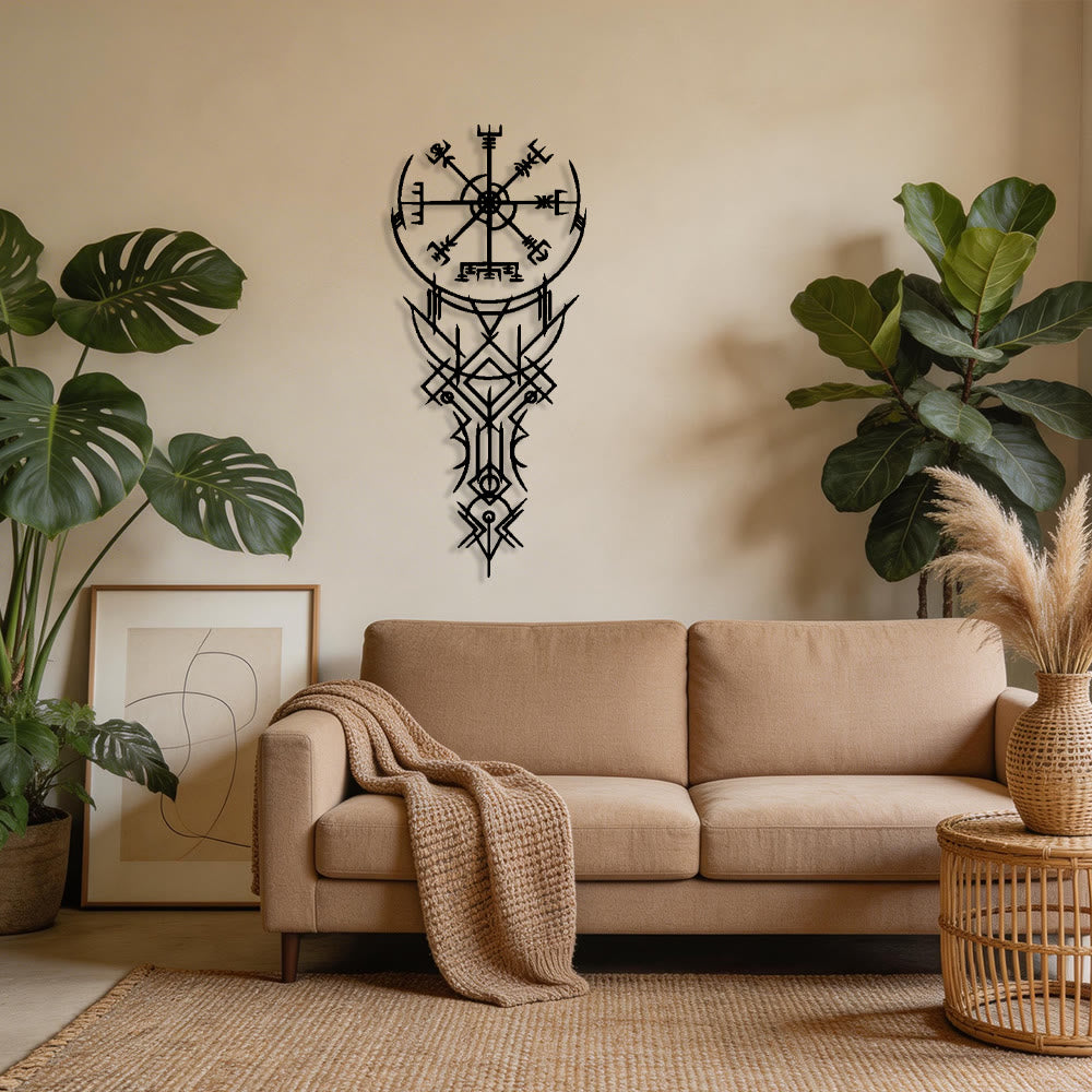 WorldNorse Viking Vegvisir Kompass-Totem Metall-Wanddekoration - image 5