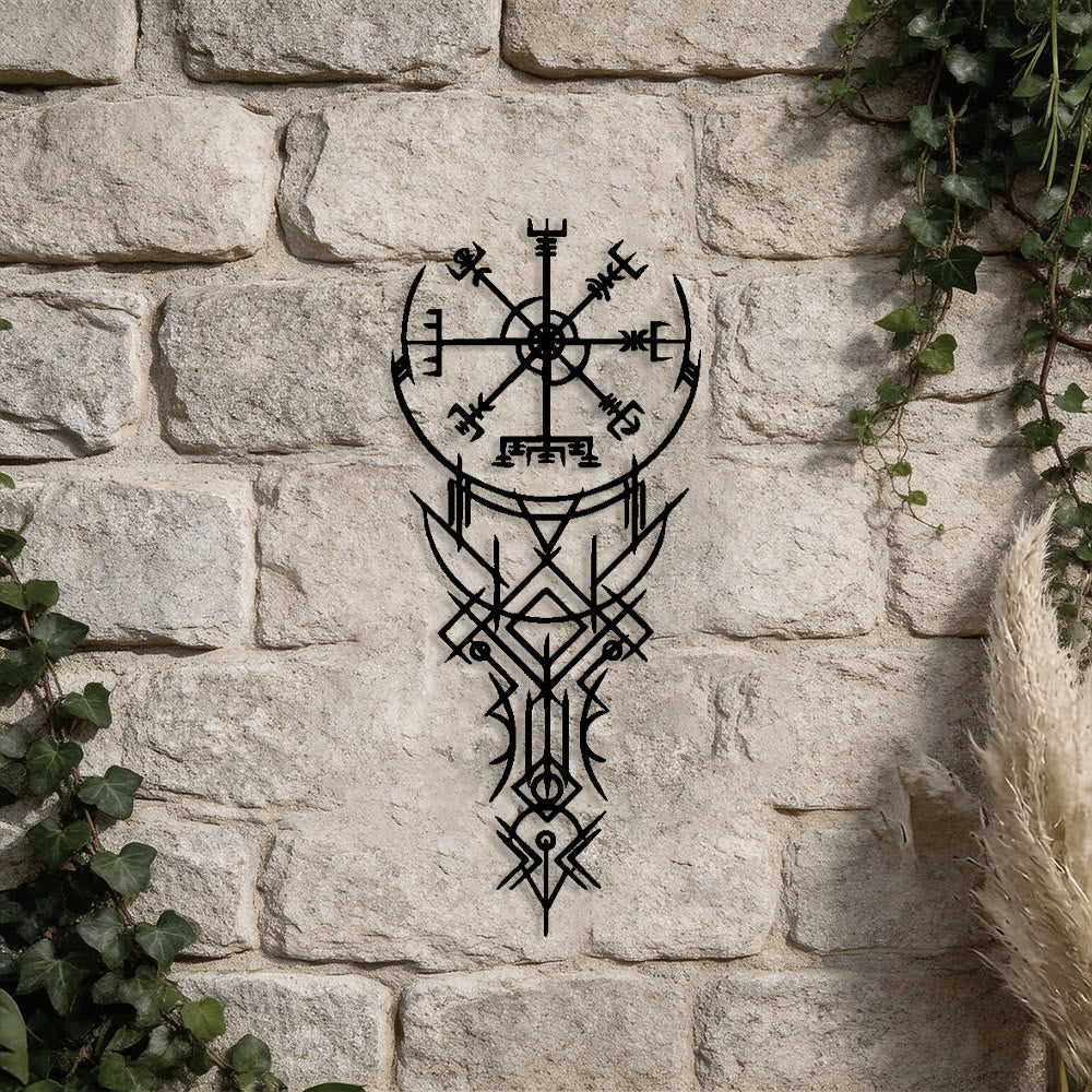 WorldNorse Viking Vegvisir Kompass-Totem Metall-Wanddekoration - image 4