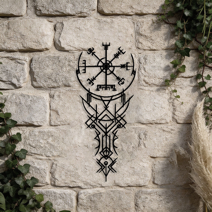 WorldNorse Viking Vegvisir Kompass-Totem Metall-Wanddekoration - image 4