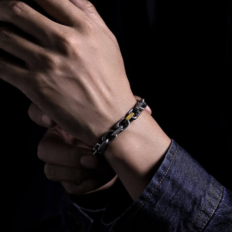 WorldNorse Handgefertigtes Armband aus 925er Silber mit Schmiedegliedern - image 1