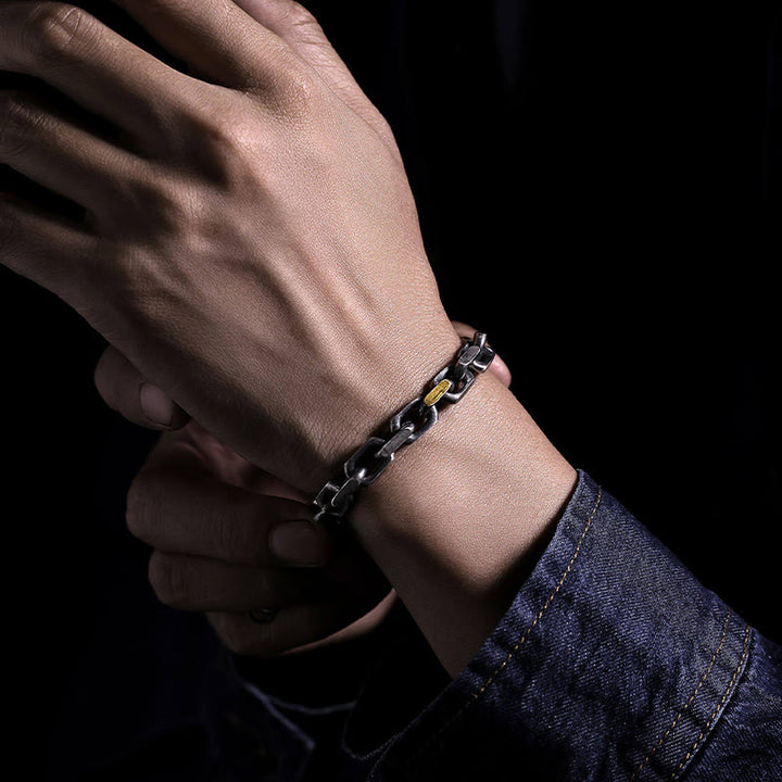 WorldNorse Handgefertigtes Armband aus 925er Silber mit Schmiedegliedern - image 1