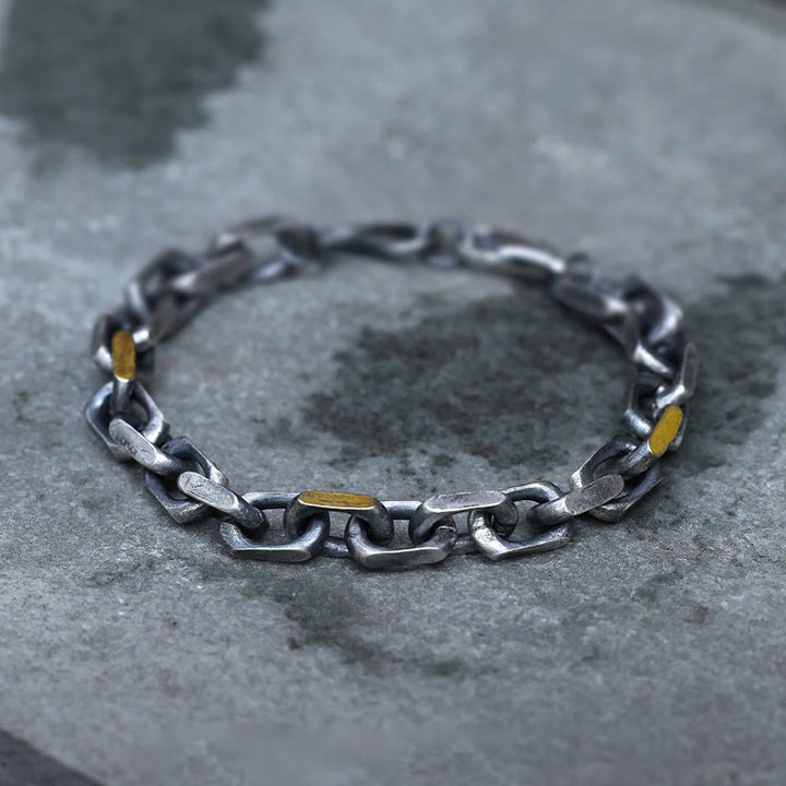 WorldNorse Handgefertigtes Armband aus 925er Silber mit Schmiedegliedern - 20 cm - image 0