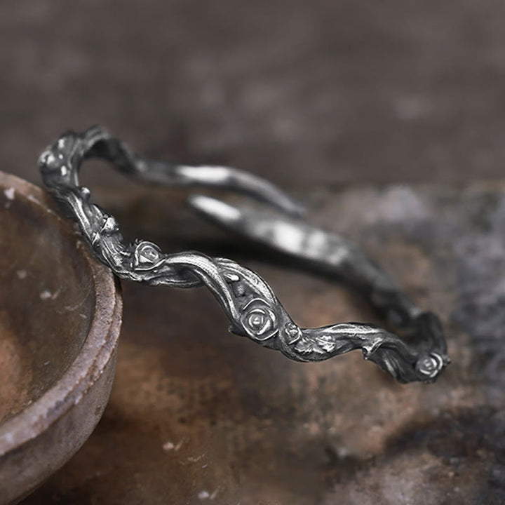 WorldNorse Handgefertigtes Armband aus 999er Silber mit Dornenrosenzweig - Armband - NEIN DANKE - image 0