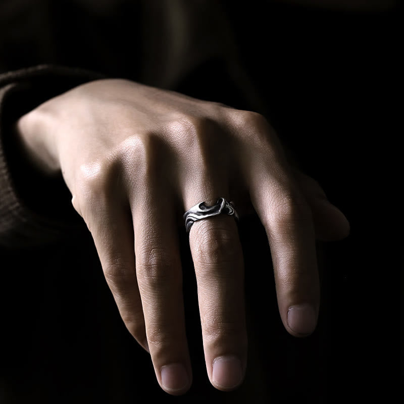 WorldNorse Handgefertigter Ring aus 999er Silber mit Blaze-Textur - image 6