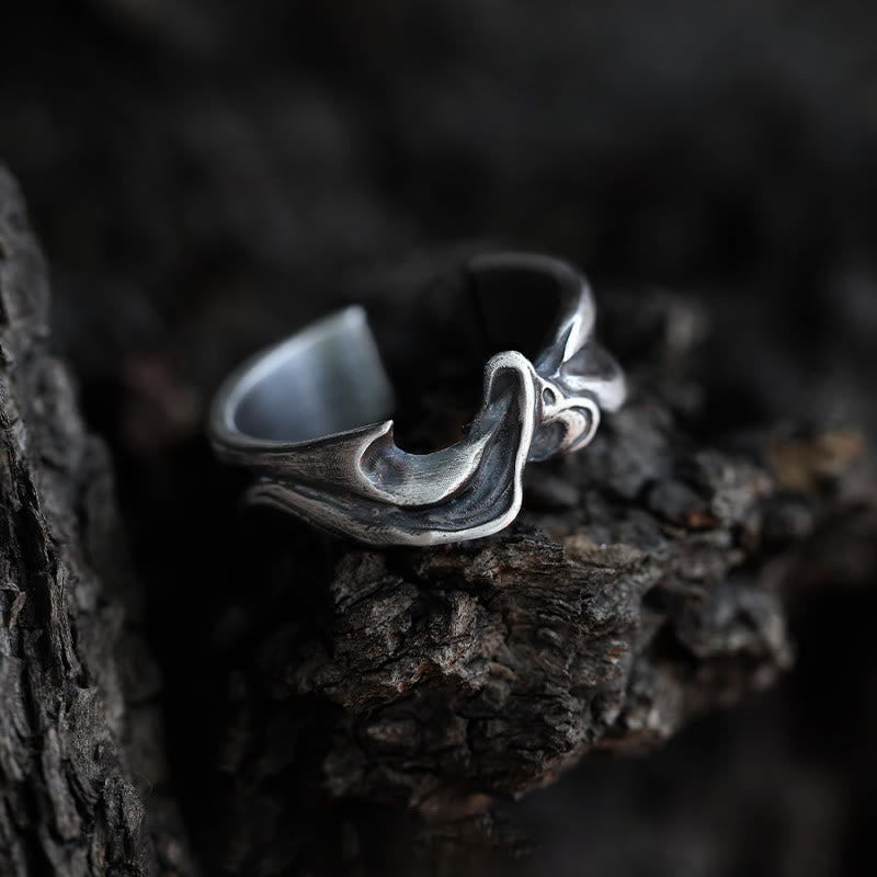 WorldNorse Handgefertigter Ring aus 999er Silber mit Blaze-Textur - Groß (US 7-US 10) - NEIN DANKE - image 0