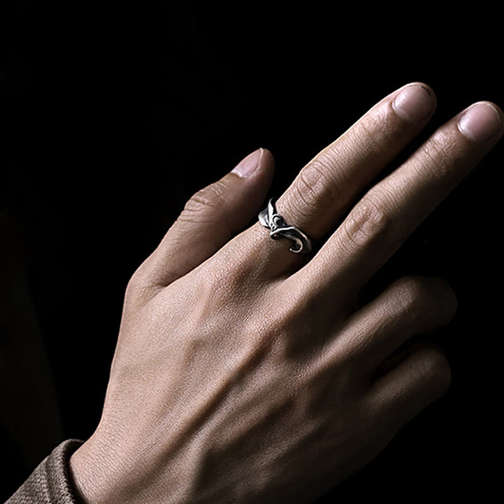 WorldNorse Handgefertigter Ring aus 999er Silber mit Blaze-Textur - image 7