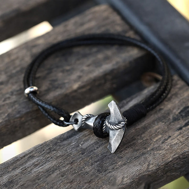 WorldNorse Handgefertigtes Anker-Armband aus 999er Silber - 23 cm - image 0