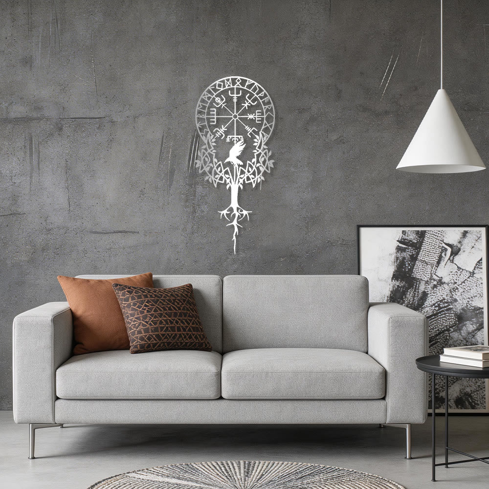 WorldNorse Viking Vegvisir Raven Yggdrasil Metall-Wanddekoration - image 14