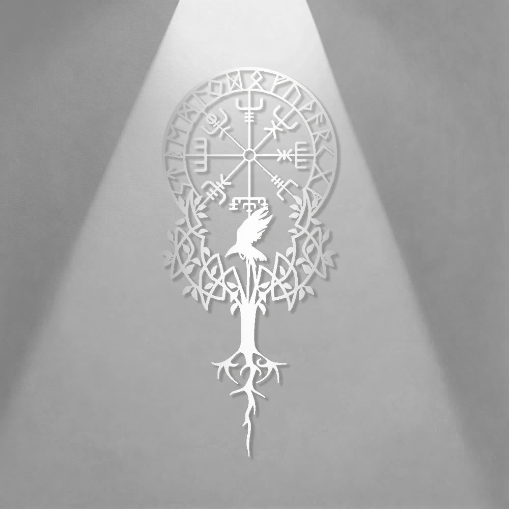 WorldNorse Viking Vegvisir Raven Yggdrasil Metall-Wanddekoration - image 11