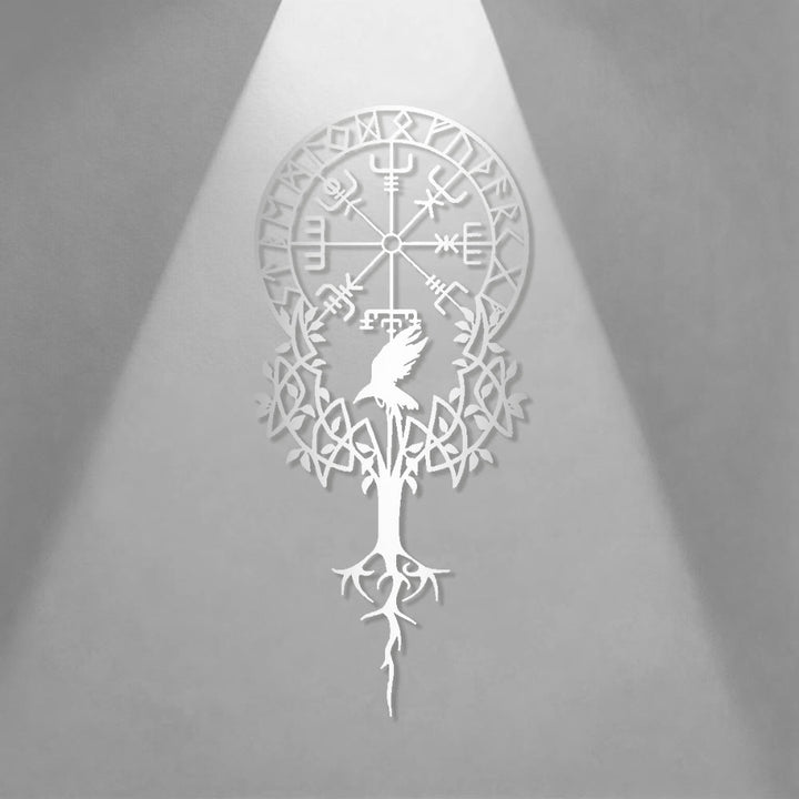 WorldNorse Viking Vegvisir Raven Yggdrasil Metall-Wanddekoration - image 11