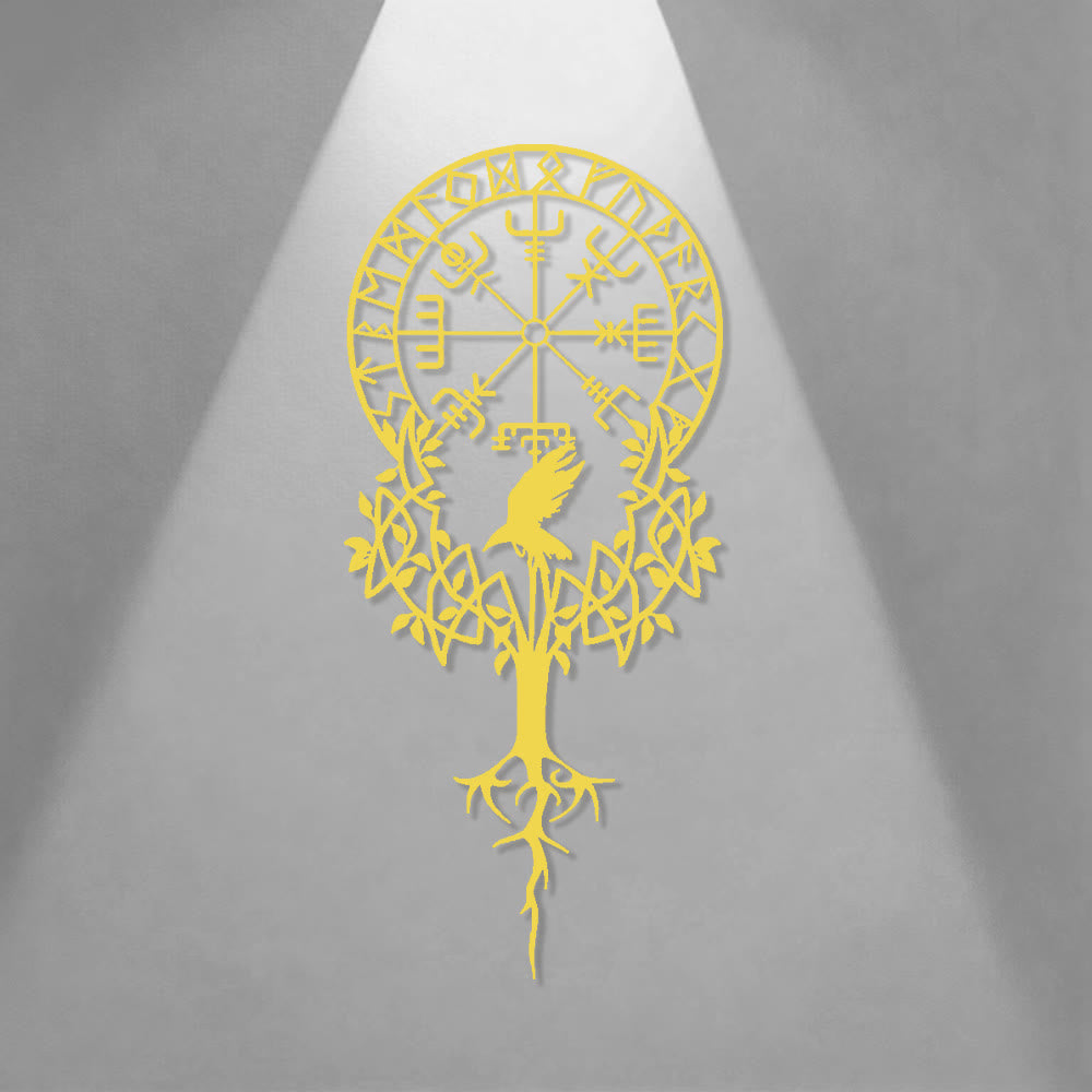 WorldNorse Viking Vegvisir Raven Yggdrasil Metall-Wanddekoration - image 7